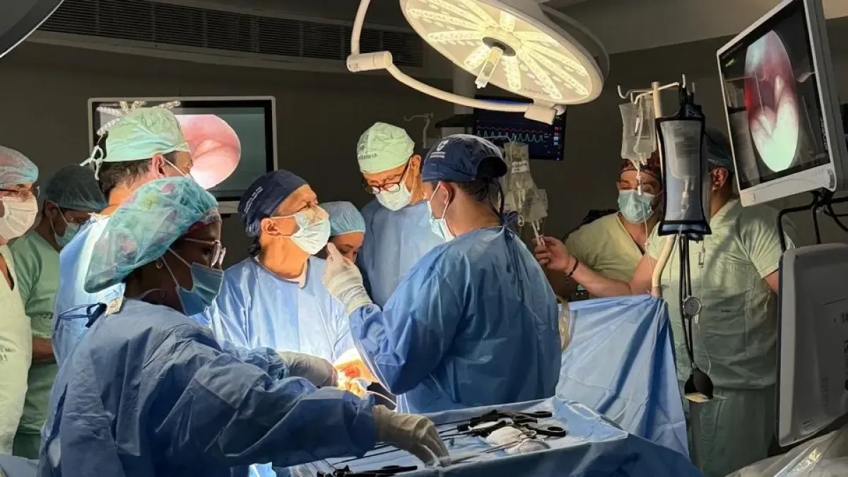Colombian doctors make history by operating on and curing a baby with a rare and deadly disease inside the womb.